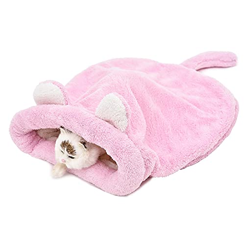 Katzenschlafsack selbstisolierend kitty bag katzenbett welpe klein bumper bett super weich magisch schlafsack grau rosa von N-X