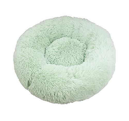 Plüsch Haustierbett Katze Super Weich Hundebett Zwinger Hund Rund Winter Warm Schlaf Welpe Kissen Pad Tragbare Katzenbedarf 70cm Hellgrün von N-X