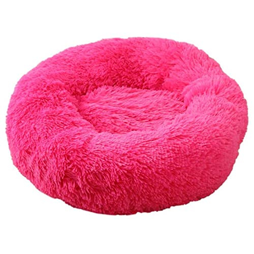 Plüsch Hundematte Ruhe Bett Haustier Zwinger Super Weich und Flauschig Bequem Groß Katze und Hund Haus Bett 50CM Rose Rot von N-X