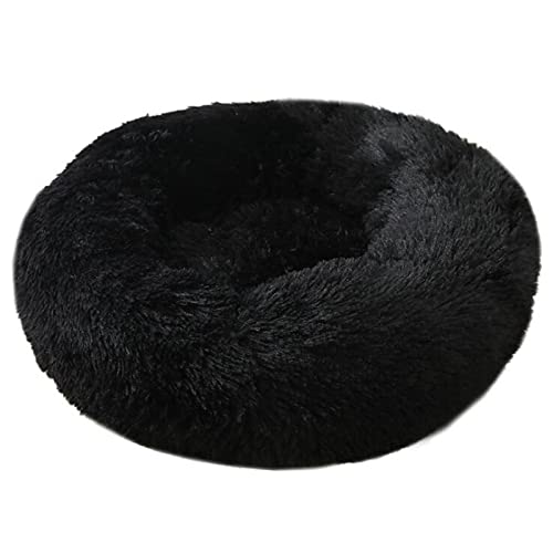 Plüsch Hundematte Ruhe Bett Haustier Zwinger Super Weich und Flauschig Bequem Groß Katze und Hund Haus Bett 50cm Schwarz von N-X