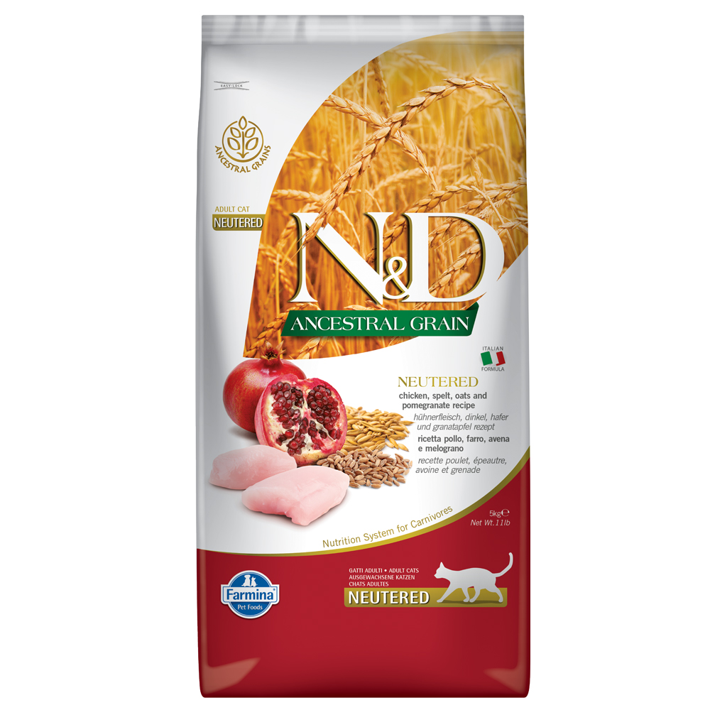 N&D Cat Ancestral Grain Neutered mit Huhn & Granatapfel - Sparpaket: 2 x 5 kg von N&D Ancestral Grain Cat