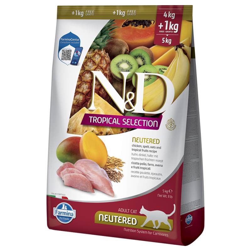 N&D Cat Tropical Selection Neutered mit Huhn - 5 kg (4+1 kg) von N&D Cat Tropical