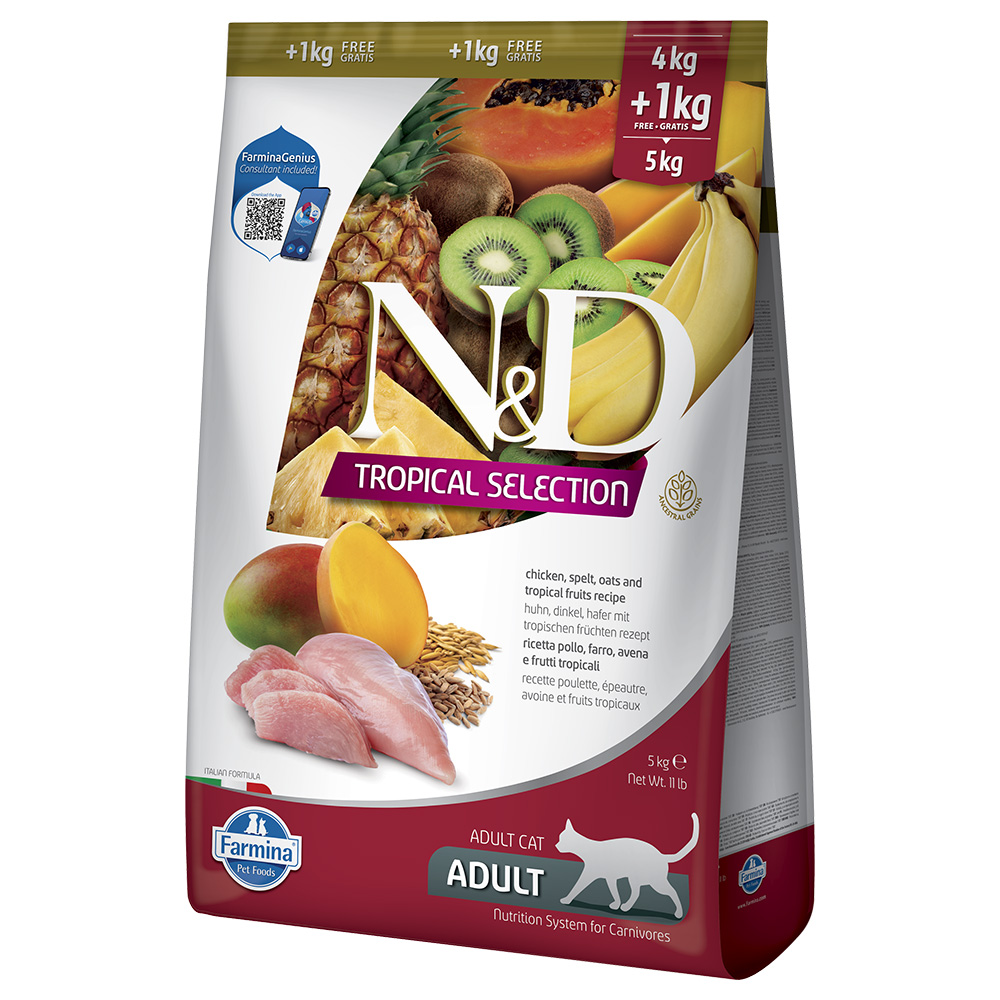 N&D Cat Tropical Selection mit Huhn - 5 kg (4 + 1 kg) von N&D Cat Tropical