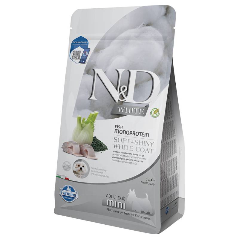 N&D Dog Adult Mini White mit Wolfsbarsch, Fenchel & Spirulina - 2 kg von N&D Dog