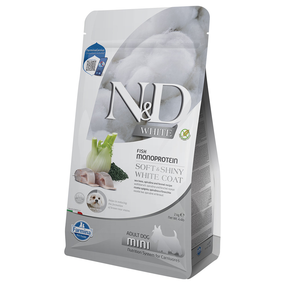 N&D Dog Adult Mini White mit Wolfsbarsch, Fenchel & Spirulina - Sparpaket: 3 x 2 kg von N&D Dog White