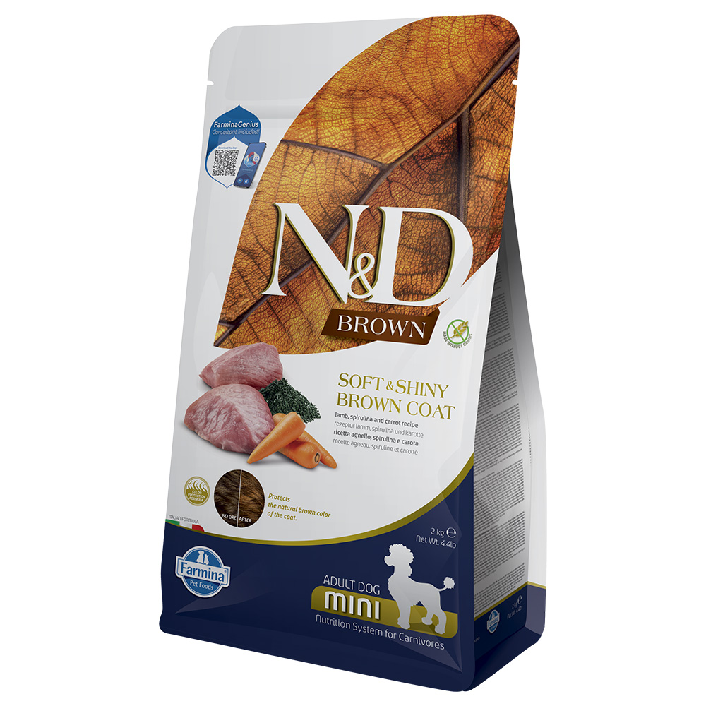 N&D Dog Brown Adult Mini Lamm, Karotte und Spirulina - 2 kg von N&D Dog