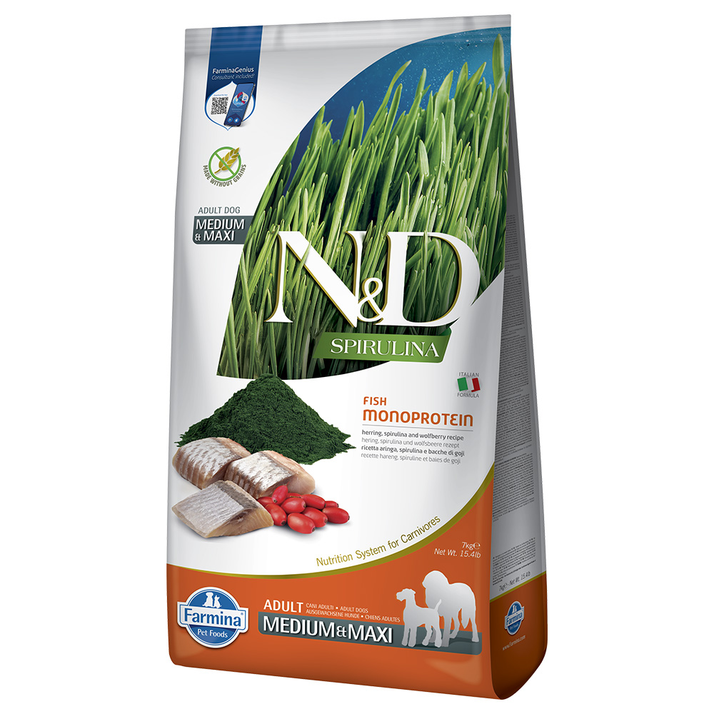 N&D Dog Spirulina Adult Medium/Maxi mit Hering - 7 kg von N&D Dog