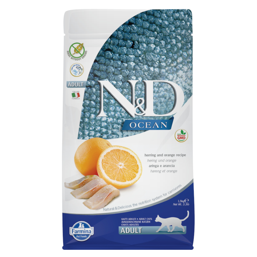 Farmina N&D Ocean getreidefrei Hering & Orange Adult - Sparpaket: 2 x 1,5 kg von N&D Ocean Cat