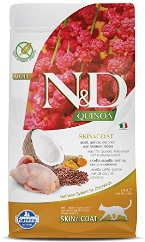 Farmina N&D Quinoa Adult Pellets Katzenfutter(Trockenfutter, mit hochwertigen Vitaminen und natürliche Antioxidantien, ohne Mais, Zutaten: Wachtel und Kokosnuss, Portionsgröße: 1,5 kg) von Farmina Pet Foods