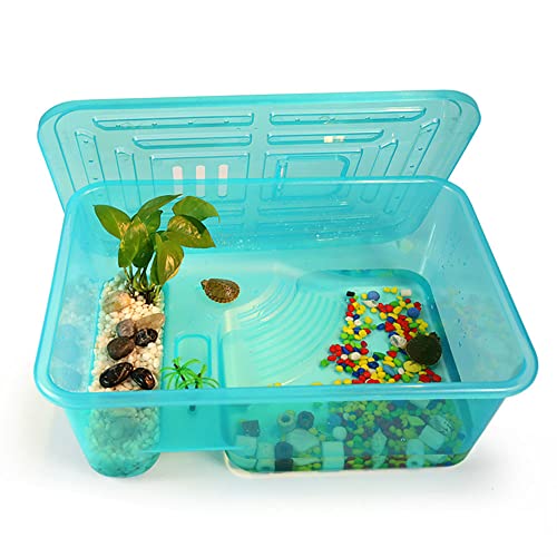 Turtle Tank,Turtle Tank Kit,Reptile Habitat Turtles Turtles Topper Sonnenplattform Schildkrötenaufzuchtbox mit Deckel Verhindert, DASS Schildkröten Klettern und entkommen von N.F