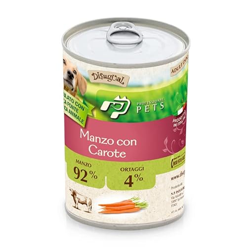 N.P. Industries Professional Pets Monoprotein Rindfleisch mit Karotten (6 x 400 g) - Hypoallergenes Nassfutter mit Rindfleisch, für Erwachsene Hunde von N.P. Industries