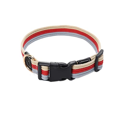 Hundeleine zum Trainieren Verstellbares Hundehalsband und Leine-Set Hunde-Tracking-Leine Halsband Small Medium Large Hundeleine(Red Canvas Collar,M) von NADCFN