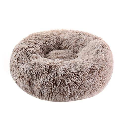 NADCFN Katzenbett Donuts Hundebettkorb Beruhigungsbett Haustierhütte Katzenhaus Kuschelkatzenbetten für kleine große Hunde Hundematte(Gradient Coffee,XXL 100cm) von NADCFN