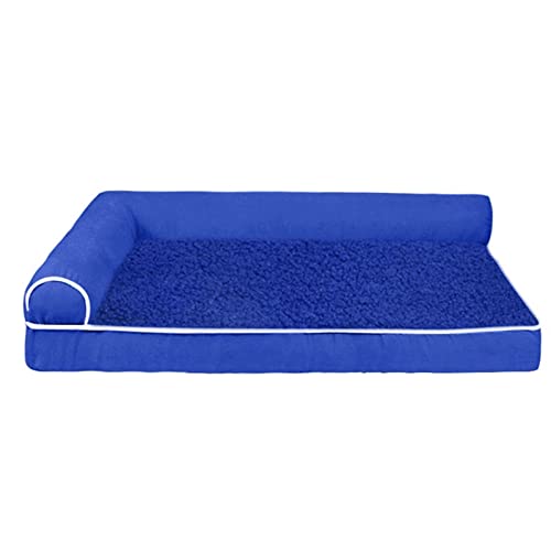 NADCFN Katzenbett Haustier-Hundebett, bequemes Hundesofa, warme Zwinger, große und kleine Haustiere, herausnehmbare Matratze Hundematte(Blue,L 75x50x12cm) von NADCFN