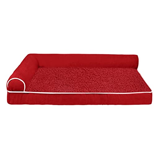 NADCFN Katzenbett Haustier-Hundebett, bequemes Hundesofa, warme Zwinger, große und kleine Haustiere, herausnehmbare Matratze Hundematte(Red,XL 100x60x16cm) von NADCFN