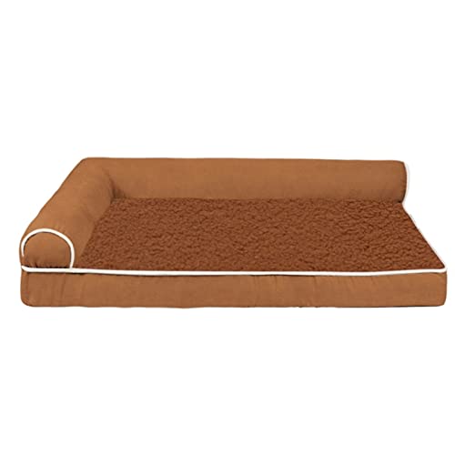 NADCFN Katzenbett Haustier-Hundebett, bequemes Hundesofa, warme Zwinger, große und kleine Haustiere, herausnehmbare Matratze Hundematte(Turmeric,XL 100x60x16cm) von NADCFN