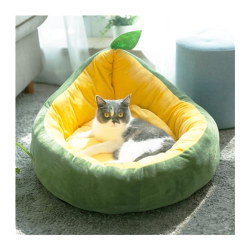 NADCFN Katzenbett Haustier-Hundebett für große große kleine Hunde-Katzen-Haus-Nette Form-Kristallsamt-Matten-Sofa-Hundekatzen-Haus Hundematte(Avocado,50-52cm) von NADCFN