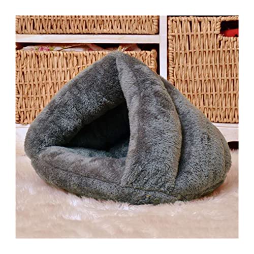 NADCFN Katzenbett Haustierbett, super weicher Hund, waschbar, Plüsch, Hundehütte, Tiefschlaf, Katzenstreu, Haus Hundematte(Dark Gray,50X50cm) von NADCFN