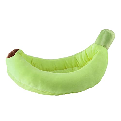 NADCFN Katzenbett Haustierbett Katzenbett Hundehütte Schöne Bananenform Soft Rebound Hundezubehör Hundematte(Green,S) von NADCFN