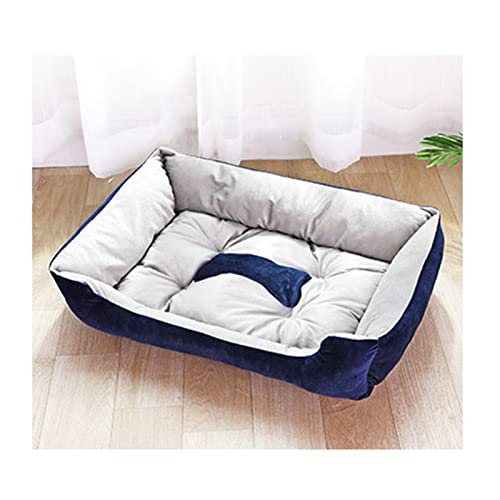 NADCFN Katzenbett Haustierbett Warme Katzen- und Hundematratzen Rechteckiges Hundebett Schlafsack Weicher waschbarer Zwinger Hundematte(Blue,XS(50x40x15) cm) von NADCFN