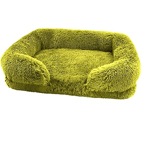 NADCFN Katzenbett Hundebett Plüsch Haustierbett Winter verdicktes Kissen Hunde Schlafbetten und Sofa Hundematte Hundematte(Emerald Green,L(75X50X14cm)) von NADCFN