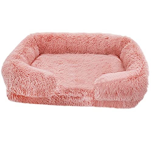 NADCFN Katzenbett Hundebett Plüsch Haustierbett Winter verdicktes Kissen Hunde Schlafbetten und Sofa Hundematte Hundematte(Skin pink,L(75X50X14cm)) von NADCFN