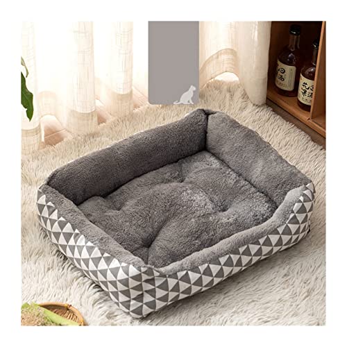 NADCFN Katzenbett Hundebett aus Fleece, weiches Sofa, Katzenbett, rutschfeste Unterseite, Haustierliege für kleine, mittelgroße Hunde Hundematte(Grey C,XXL 90x70cm) von NADCFN