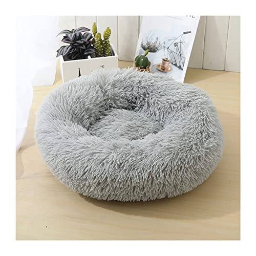 NADCFN Katzenbett Katzenbett Hundebett Haus Zwinger Haustiermatten Weiche Lange Plüschmatte Haustier Warmes Korbkissen Katzenhaus Hundematte(Light Gray,XXL 100cm) von NADCFN