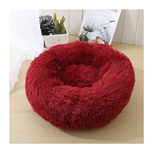 NADCFN Katzenbett Katzenbett Hundebett Haus Zwinger Haustiermatten Weiche Lange Plüschmatte Haustier Warmes Korbkissen Katzenhaus Hundematte(Red,XXL 100cm) von NADCFN