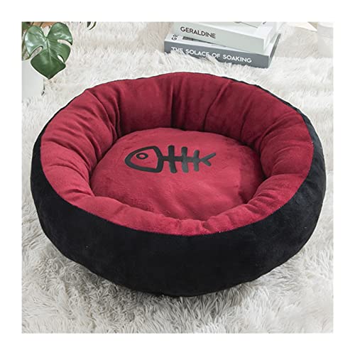 NADCFN Katzenbett Katzenbett mit Fischgräten, rund, kurz, Plüsch, kleine Haustierhausmatte, Chihuahua-Zwinger für Heimtierbedarf Hundematte(01,Inner 20cm 0-1kg) von NADCFN