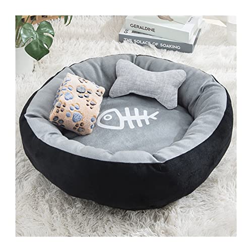 NADCFN Katzenbett Katzenbett mit Fischgräten, rund, kurz, Plüsch, kleine Haustierhausmatte, Chihuahua-Zwinger für Heimtierbedarf Hundematte(2,Inner 20cm 0-1kg) von NADCFN