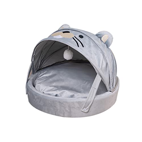 NADCFN Katzenbett Katzenhausbett, süßes Katzenbett, Regenbogenzelt, Haustier, Hund, Isomatte, Winter, warmes Katzennest Hundematte(Gray) von NADCFN