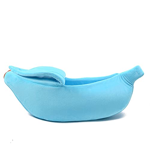 NADCFN Katzenbett Katzenmatte, lustiges Bananen-Katzenbett, warm, langlebig, tragbar, Haustierkorb, Zwinger, Hundekissen Hundematte(Blue) von NADCFN