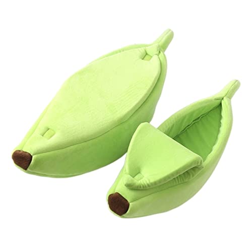 NADCFN Katzenbett Katzenmatte, lustiges Bananen-Katzenbett, warm, langlebig, tragbar, Haustierkorb, Zwinger, Hundekissen Hundematte(Light Green) von NADCFN