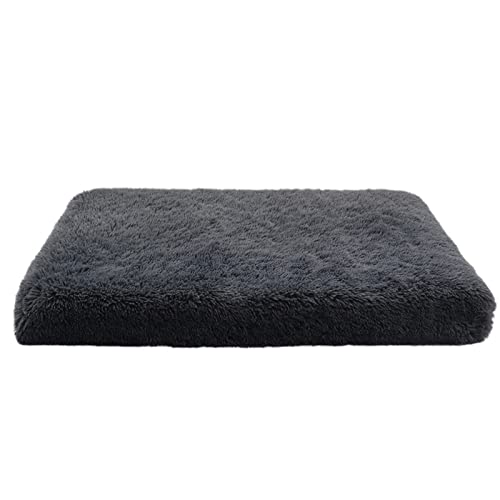 NADCFN Katzenbett Langes Plüsch-Hundebett, Sofakissen für große Hunde, Kissen, Decke, weiches Fleece, Welpenmatte Hundematte(Dark Grey,56x36CM) von NADCFN