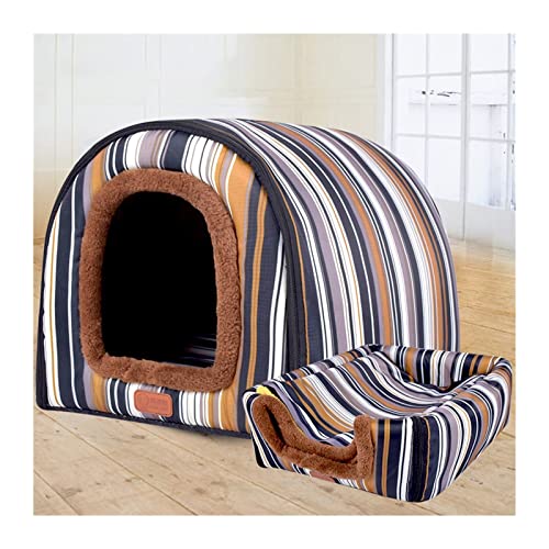 NADCFN Katzenbett Warme Hundehütte House Lounge für Katzen, mittelgroße kleine Hunde, warm, faltbar, waschbar Hundematte(1,45X38X36cm) von NADCFN