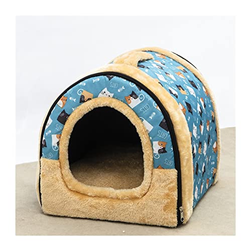 NADCFN Katzenbett Warmes Hundehaus-Haustierbett Bedruckte Zwinger-Sofa-Matte für Haustier-Welpen-faltbares Katzenbett-Hundebett Hundematte(Cat,L) von NADCFN