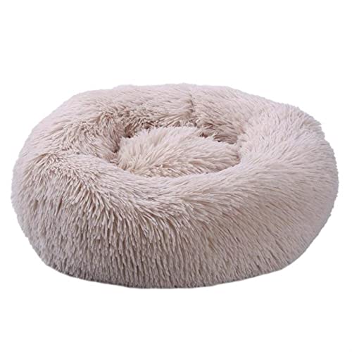 NADCFN Katzenbett Weiches Hundebett, waschbar, langes Plüsch, Hundehütte, Katzenhaus, Matten, Sofa für Hundekorb, warmes Haustierbett Hundematte(G Beige,M 60CM) von NADCFN