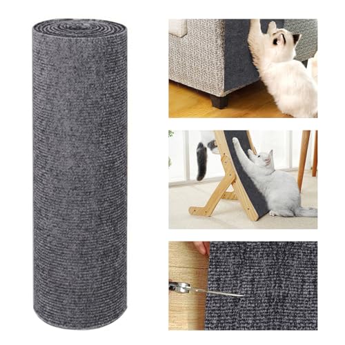 NADSSJL [220cmx40cm] Kratzmatte Katze, Kratzschutz Sofa Katze, Kratzmatte Selbstklebend, Kratzbrett Katzen Wand, Katzenkratzmatte, AntiKratz Tape für Möbel Couch Sofa Wand Tür Schutz (Dunkelgrau) von NADSSJL