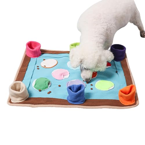 Hundefuttermatte – Bunte Filz-Anti-Rutsch-Schnüffelmatte für Hunde, interaktives Anreicherungsspielzeug, multifunktionales Hunde-Puzzle, langsamer Fütterer für Katzen, Kätzchen, Hunde, Welpen, von NAIYAN