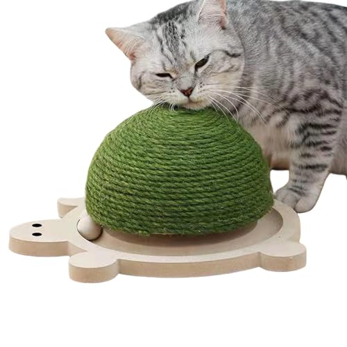 Kratzball für Katzen - Schildkrötenform Haustier Kratzball Spielzeug | Verschleißfestes Sisal Kratzspielzeug mit rollenden Holzkugeln Kratzfest von NAIYAN