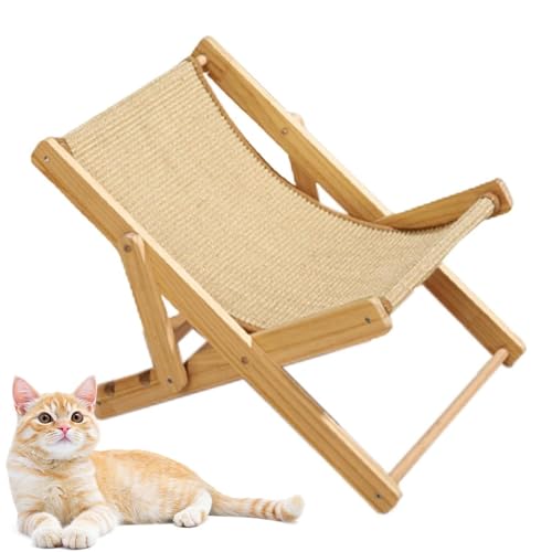 NAIYAN Katzen-Sisal-Stuhl, erhöhtes Bett für Katzen, verstellbare Katzen-Hängematte, Haustierbett, Haustierbett, Hängematte, Stuhl für Kaninchen, Katzen, Kaninchen, Welpen, kleine Hunde, Katzenliege, von NAIYAN