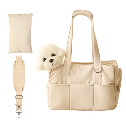 NAKYLUCY Katzentragetasche - Reise-Hundetragetasche,Mit abnehmbarem Schultergurt, atmungsaktiv, Haustier-Reisehandtasche, Sicherheitsgurt, Mehrzweck-Einkaufstasche von NAKYLUCY