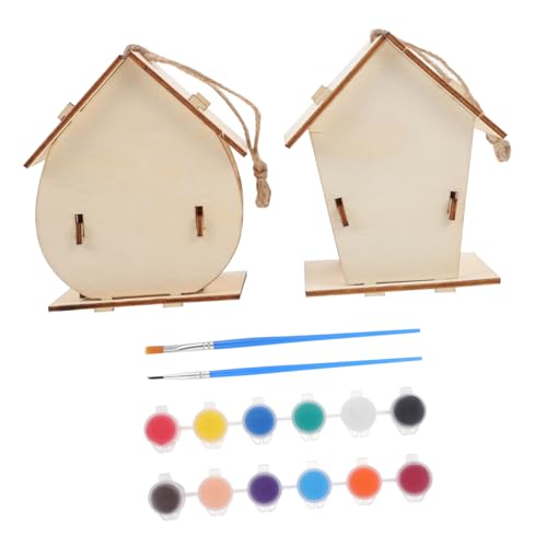 NAMOARLY 2 Sets DIY Bird House Kits Für Kinder, Um Holzkunst Und Handwerk Aufzubauen Und Zu Malen von NAMOARLY