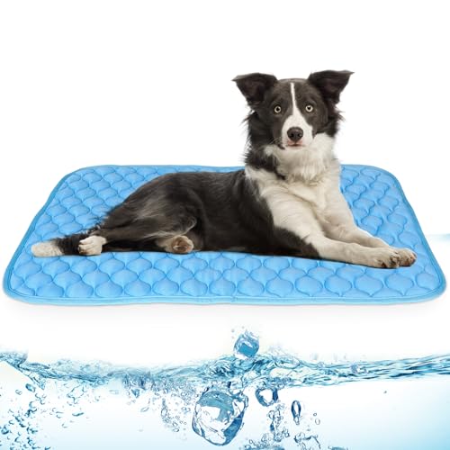 NAMOTEK Waschbare Kühlmatte für Hunde, Eisseide, Kühlmatte für Haustiere, bequeme Decke, Hundeunterlage, Blau NAMOTEK Waschbare Kühlmatte für Hunde, Eisseide, Kühlmatte für Haustiere, bequeme Decke, Hundeunterlage, Blau von NAMOTEK