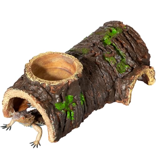 Reptilien- & Amphibien-Versteck Höhle & Baum Simulation Lebensraum komplett mit Futtertank, ideal für Eidechsen, Geckos, Schlangen, Salamander, Spinnen, Einsiedlerkrebse, Baumfrösche, Schildkröten & von NASIDE