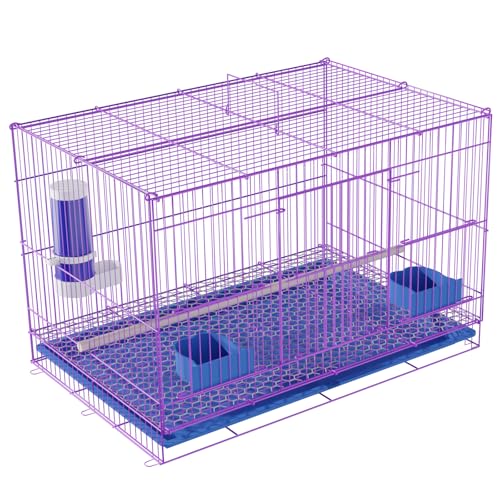 Luxuriöser Metall-Vogelkäfig – entworfen für kleine bis mittelgroße Vögel, 50,8 cm großes Fassungsvermögen, geeignet für Papageien, Finken, Nymphensittiche und mehr Haustiervögel (lila) von NASIDE