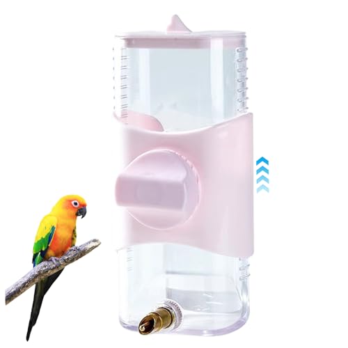 300 ml Automatischer Vogelwasserspender, Verstellbarer Höhenvogelwasserfuttermittel, sichtbarer Vogelkäfig -Futtermittel mit Schraubenschnalle für Papageien Lovebirds Canary Finch 2 von NASSMOSSE