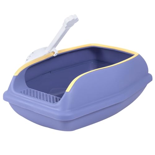 Kätzchen Müllbox 9.1x15x5.9 in Sicherheit Offener oberer Kleiner Katzentoilette Hochseiten Seitleuterschachtel mit Schaufel Cat Müllbox für Heimreise Purple von NASSMOSSE