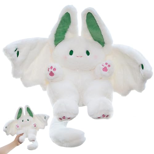 NASSMOSSE Bat Bunny Plush 14in süßes Plüsch langes Ohr Plüschspielzeug mit Flügel und Schwanz dekorativ süß gefülltes Tier für Bettsofa Geschenke für Kinder Freundin von NASSMOSSE